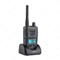 2x Oricom 5 Watt Handheld UHF CB Radios with Speaker Mic & Charging Pod DTXTP600