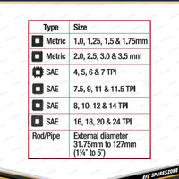 PK Tool Pipe Thread Chaser Set - External with 6 Thread Pads Easily Repairs