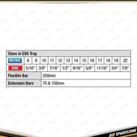 25 Pcs of PK Tool Crowfoot Flare Nut Spanner Set - 8 to 22mm & 5/16" to 7/8"