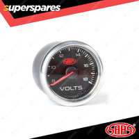 SAAS Electronic Volt Gauge 52mm Black Face Multi Colour Muscle Series 3