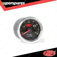 SAAS Electronic Fuel Level Gauge 52mm Black Face 12V Muscle Series 3