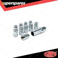 SAAS Wheel Nuts Small Diameter 6 Spline 1/2 Inch with Spare Key Pack of 10