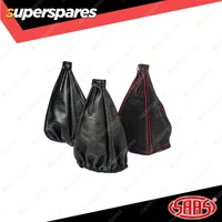 SAAS Leather Gear Boot Cover Black Double-stitched with Small Snap Button