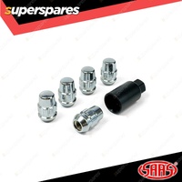 SAAS Lock Nuts Splined Acorn Bulge 12mm x 1.25 Chrome Finish - in a Pack of 5