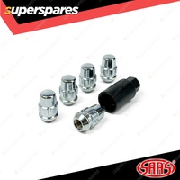 SAAS Lock Nuts Splined Acorn Bulge 12mm x 1.50 Chrome Finish - in a Pack of 5