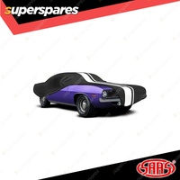 SAAS Car Cover Indoor Classic Large 5.0m Black With White Stripes