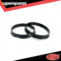 Pair SAAS Hub Centric Rings ABS Plastic 104mm OD 100mm ID Seating Flange