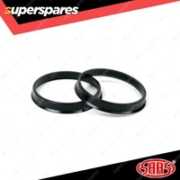 Pair SAAS Hub Centric Rings ABS Plastic 73.1mm OD 67.1mm ID Seating Flange