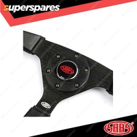 SAAS Steering Wheel 14 Inch Leather Director Black Spoke Shallow 25mm Dish