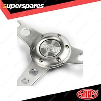 SAAS Steering Wheel 14 Inch Leather Retro Satin Sheen 3 Alloy Spokes