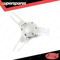 SAAS Steering Wheel 15 Inch Wood Classic Polished Alloy Slots Riveted Woodgrain