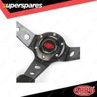 SAAS Steering 14 Inch Wheel Suede GT Deep Dish Black With Holes + Indicator