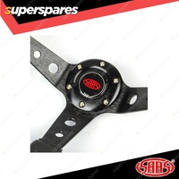 SAAS Steering 14 Inch Wheel Leather GT Deep Dish Black With Holes No Indicator