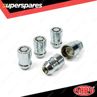 SAAS Lock Nuts Internal Star Bulge Chrome Finish 12mm x 1.25 - in a Pack of 4