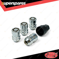 SAAS Lock Nuts Internal Star Bulge Chrome Finish 12mm x 1.50 - in a Pack of 4