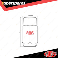 SAAS Wheel Nuts Acorn Taper 7/16 UNF Black Finish 35mm Length Pack of 20