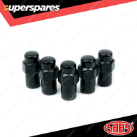 SAAS Wheel Nuts Mag 1/2" Black Finish 43mm Length - in a Pack of 5