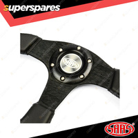 SAAS Steering Wheel Leather 14 inch Black Brushed Finished Spokes ADR Compliant
