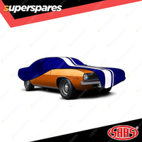 SAAS Car Cover Indoor Breathable Classic Large 5.0m Blue With White Stripes