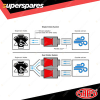 SAAS Carbon Matt Cold Air Box Filter Kit 76mm Brackets and Fixings Supplied