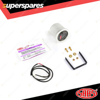 SAAS Electronic Volt Gauge 8v-18v 52mm Black Autoline Series White LED Lighting