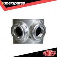 SAAS Oil Catch Can Baffle Dual - 12 AN Female Outlet Raw Aluminium Finish 500mL
