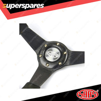 SAAS Steering Wheel Suede 14 inch Drifter Yellow Stitch ADR Compliant Dish