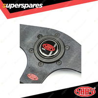 SAAS Steering Wheel Suede Corsa 350mm Black Indicator Contoured Grip 40mm Dish
