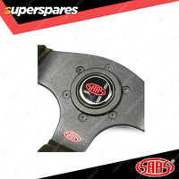 SAAS Steering Wheel Suede Pista 330mm Black Indicator Contoured Grip 40mm Dish