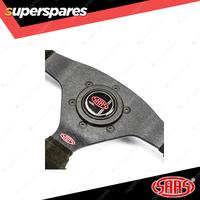 SAAS Steering Wheel Suede Racing 320mm Black Indicator Rounded Grip 35mm Dish