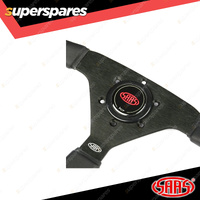 SAAS Steering Wheel Leatherette 14 inch Black Spoke Red Euro Stitching ADR