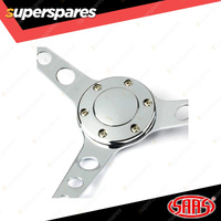 SAAS Steering Wheel Wood 15 inch Classic Chrome With Holes ADR Compliant