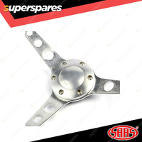 SAAS Steering Wheel Polyurethane 15 inch Classic Brushed Alloy With Holes ADR