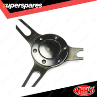 SAAS Steering Wheel Polyurethane 15 inch Classic Black Alloy With Slots ADR