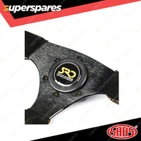 SAAS Steering Wheel Suede SRD 14 inch Black Flat Bottom + Indicator ADR