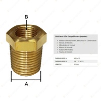 SAAS Oil Pressure Gauge Brass Adaptor M16 x 1.5 - 1/8" NPT SGA-320055