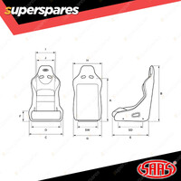 1 x SAAS Fixback Fiberglass RallyPro Seat Black inc L Style Brackets