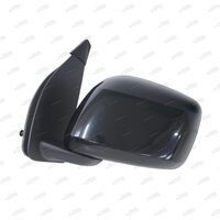 Superspares Left Manual Door Mirror for Nissan Navara D40 Black 12/2005-2015
