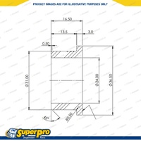 SuperPro Front Steering Rack & Pinion Mount Bush Kit for Toyota HiAce 200 Series