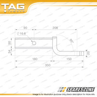 TAG Tow Ball Mount - Pin to Ball 208mm Long 2500kg Gross Trailer Weight