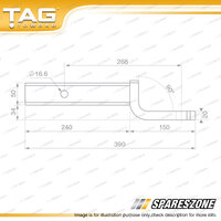TAG Tow Ball Mount - Pin to Ball 268mm Long 2500kg Gross Trailer Weight