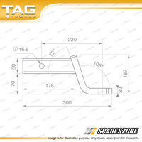 TAG Tow Ball Mount - Pin to Ball 220mm Long 2700kg Gross Trailer Weight