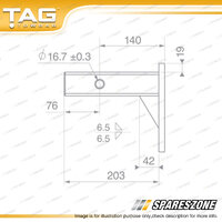 TAG Tow Ball Mount - Adjustable Pintle Mount 50mm Solid Steel Shank