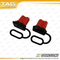 2 x TAG Heavy Duty Connector Sets with Covers - 50 Amp Red Anderson Plugs