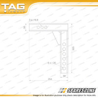 TAG Weight Distribution Shank - Heavy Duty 50mm Square 100mm Drop