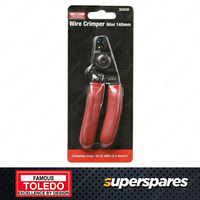 Toledo Electrical Wire Crimper Mini 140mm Overall Length PVC dipped handle