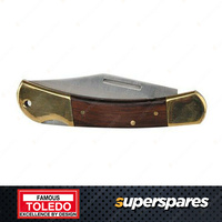 1 pc of Toledo Stock Knife - Single 80mm Blade With Leather Pouch