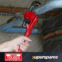 Toledo Pipe Wrench Steel - Overall Length 450mm 18" Max Jaw Opening 60mm 2 1/2"