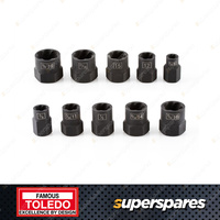 Toledo Shallow Twist Socket Set 10 pcs - Heavy Duty SCM440 Hardened Steel