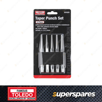 Toledo Taper Punch Set 5 pcs - Size 2 3 4 5 & 6mm CR-Moly Polished